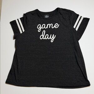 Lane Bryant Black Tee with White 'game day' Script